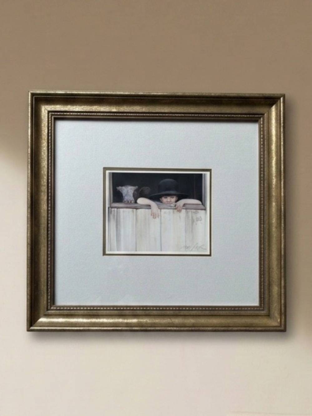 Nancy Noel signed framed print "My Calf".